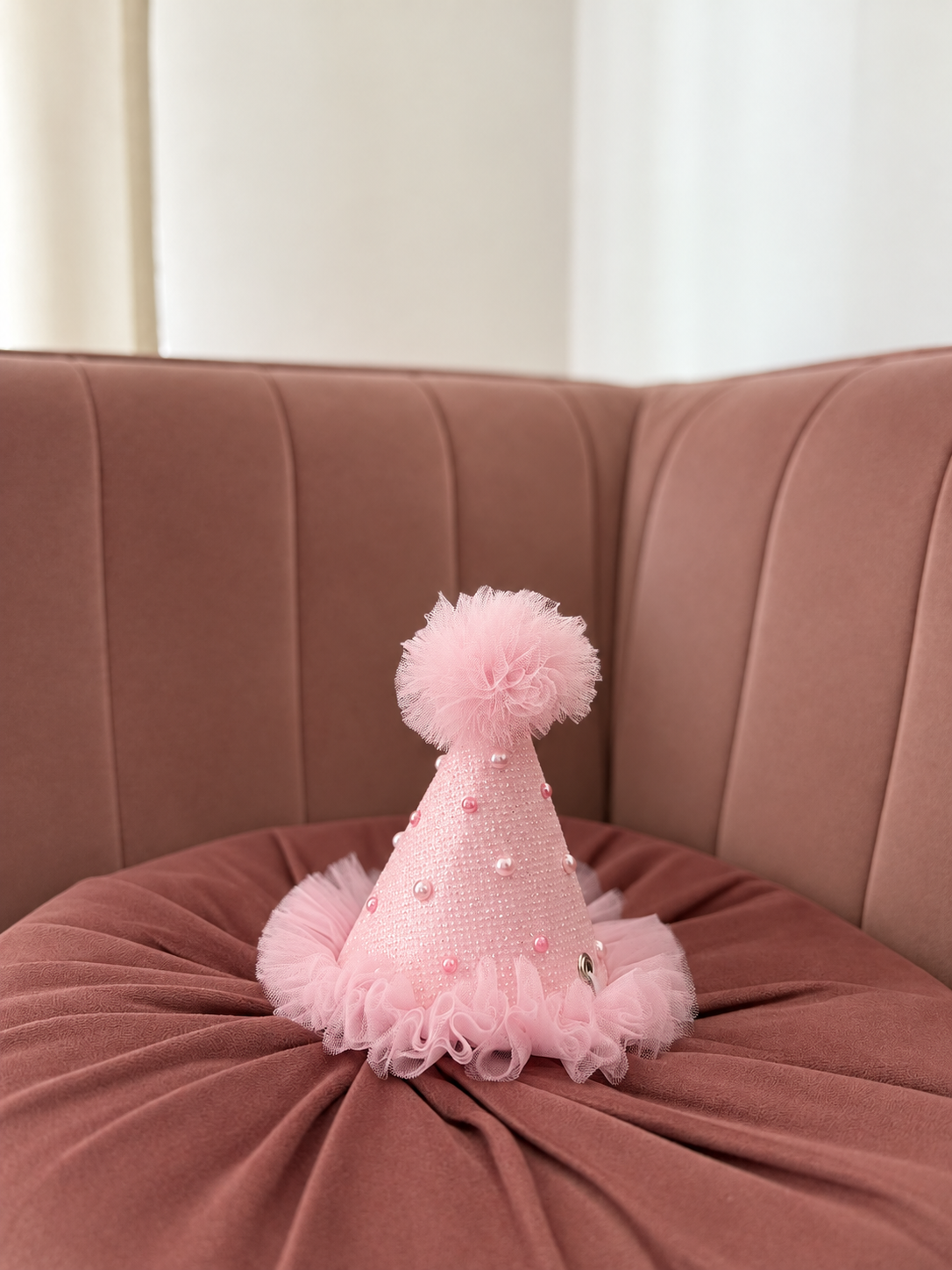 Gorro cumpleañero rosa