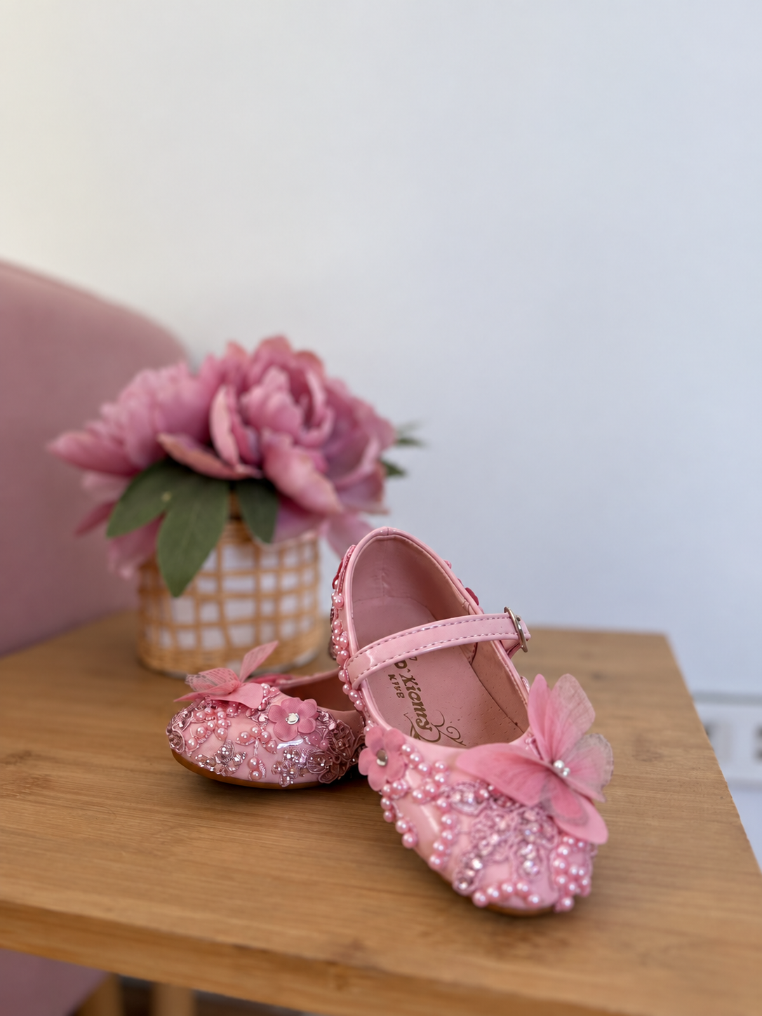 Zapatos encaje palo rosa