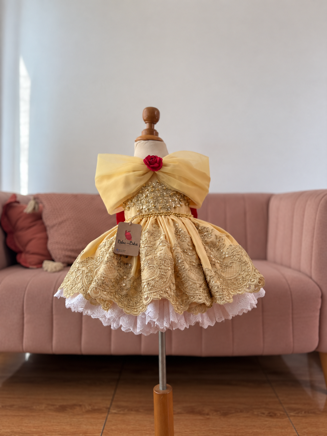 Vestido bella y la bestia manga cero