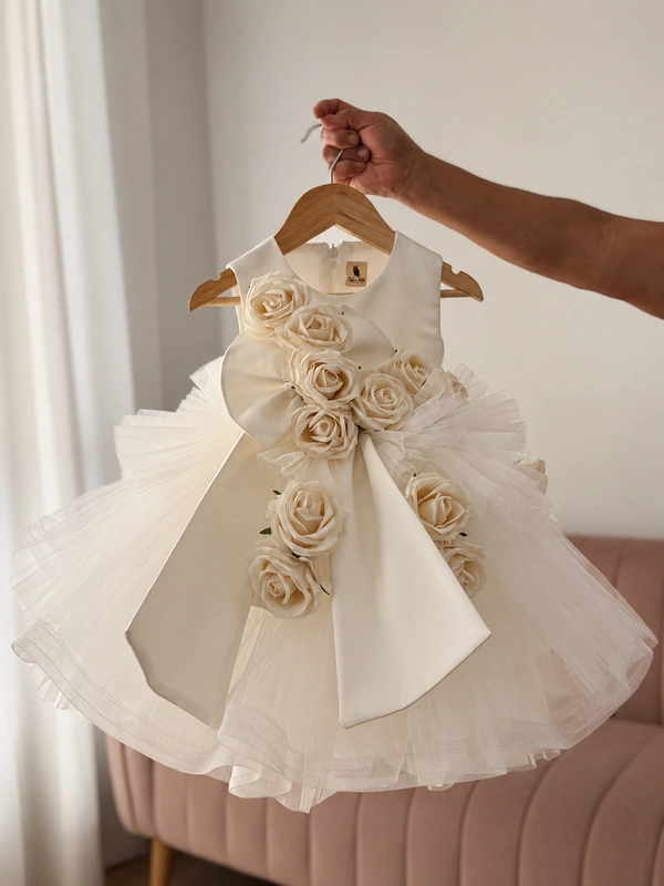 Vestido de bautizo rosas